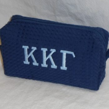 Make up bag - small waffle weave - sorority letters