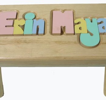 Puzzle name step stool with two names