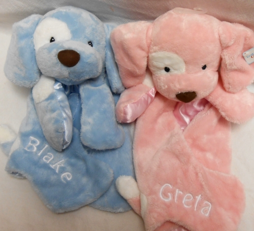 Gund puppy lovey blankets - set of 2 assorted colors