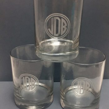 Engraved old fashioned glasses - set of 6 - name or monogram