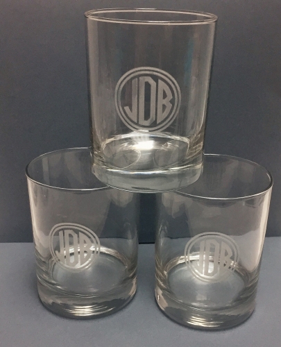 Engraved old fashioned glasses - set of 6 - name or monogram