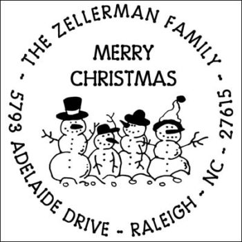 Self inking stamp - snow family