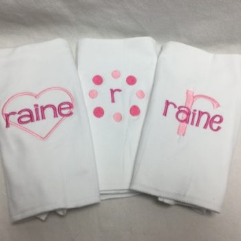 monogrammed burp cloth set