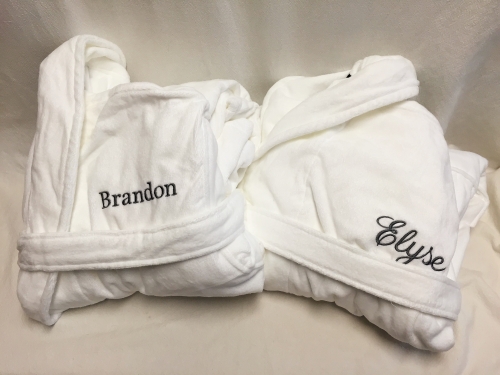 Robe - Monogrammed terry velour robe