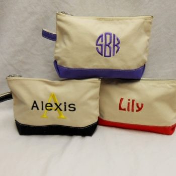 Make up bag -  canvas zip case - assorted colors - limited quantities