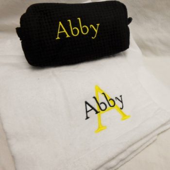 Gift set - towel wrap and waffle make up set - assorted colors