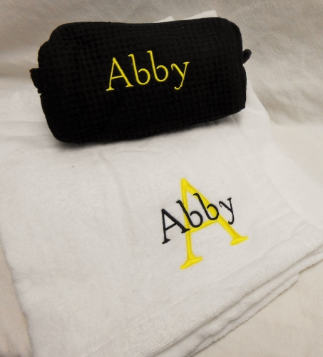 Gift set - towel wrap and waffle make up set - assorted colors