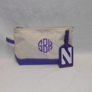 Gift set - canvas zip case and bag tag travel set