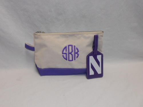 Gift set - canvas zip case and bag tag travel set