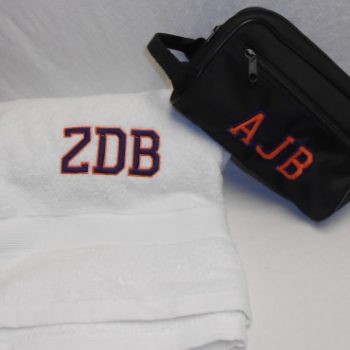 Gift set - bath towel and dopp kit - assorted colors available