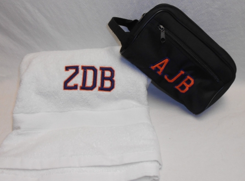 Gift set - bath towel and dopp kit - assorted colors available