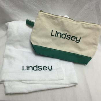 Gift set - towel wrap and canvas make up set - many colors available
