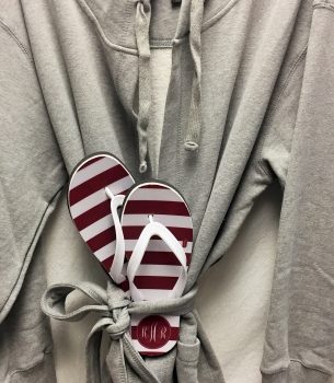 Sweatshirt robe and flip flop set - special order