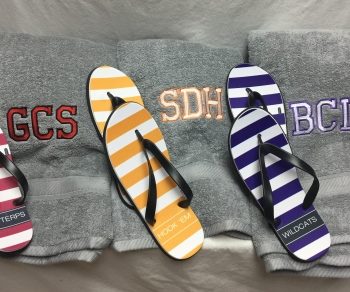 Gift set - Bath Towel and Flip Flops - assorted colors available