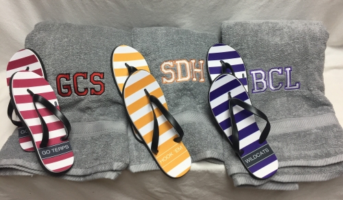 Gift set - Bath Towel and Flip Flops - assorted colors available