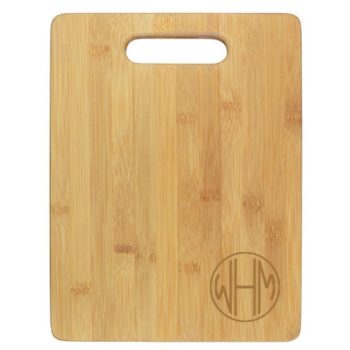 Engraved bamboo cutting board - Monogram - assorted styles