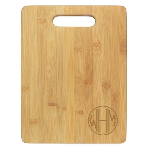 Engraved bamboo cutting board - Monogram - assorted styles