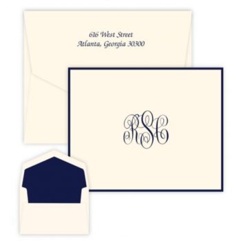 Fold over note - Traditional monogram- assorted fonts