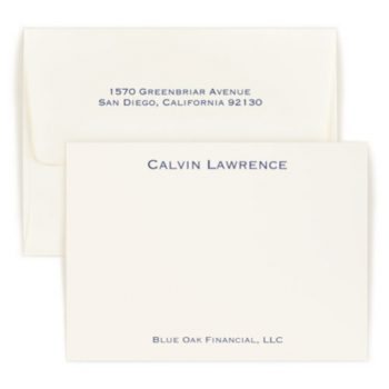 Flat note card - Executive - assorted fonts