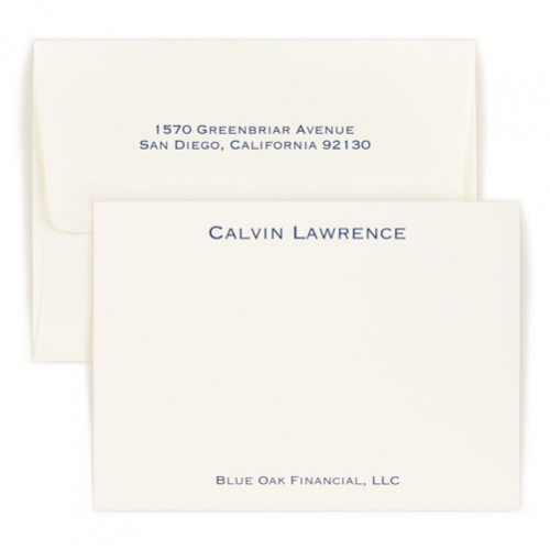 Flat note card - Executive - assorted fonts