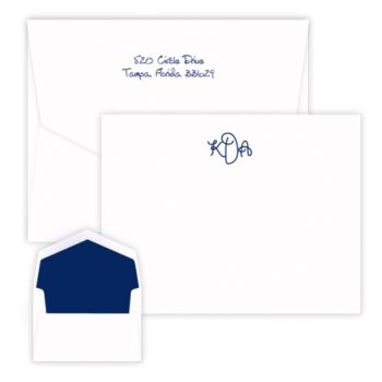 Flat note card - Sydney monogram