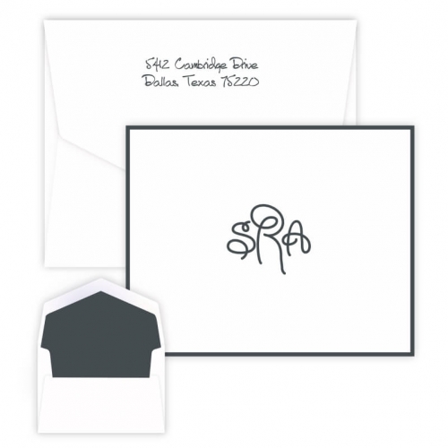 Fold over note - Sydney monogram