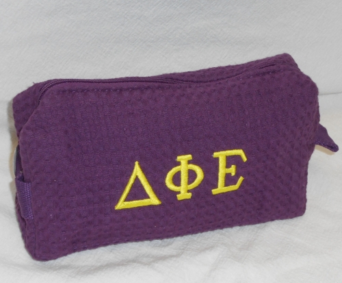 Make up bag - small waffle weave - sorority letters - Image 2
