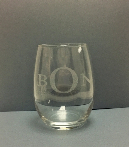 Engraved stemless wine glasses - set of 4 - name or monogram - Image 3
