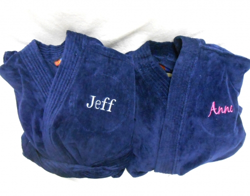 Robe - Monogrammed terry velour robe - Image 2