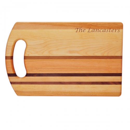 Engraved wood cutting board - medium stripe - Image 2