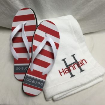 Gift set - Flip flops and towel wrap - assorted colors available