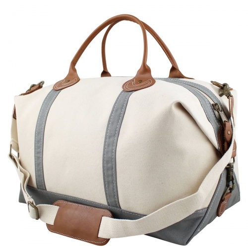 Weekender bag - canvas grey trim - Image 2