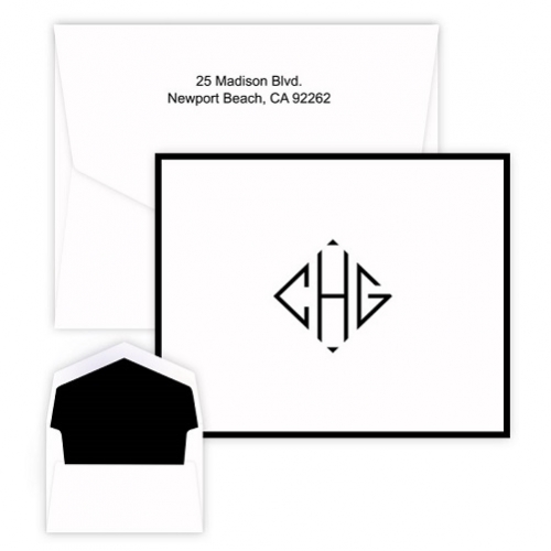 Fold over note - Traditional monogram- assorted fonts - Image 2