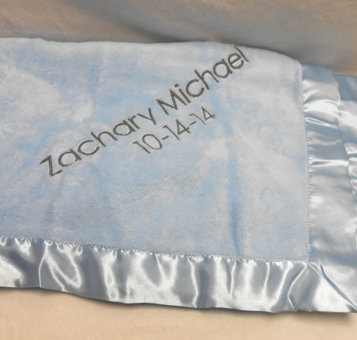 baby blanket - silky fleece - blue - Image 2