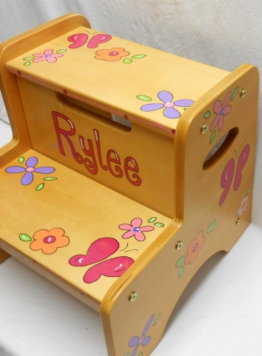 Butterflies and flowers 2-step step stool - Image 3