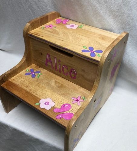 Butterflies and flowers 2-step step stool - Image 4