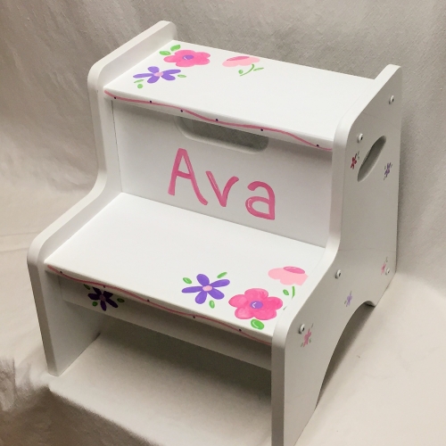 Floral 2-step step stool