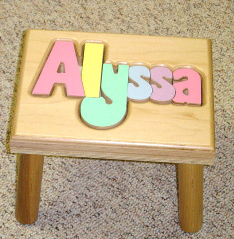 Puzzle name step stool with one name - Image 2