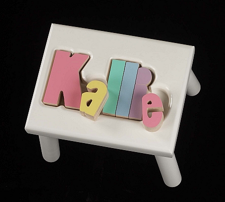 Puzzle name step stool with one name - Image 3