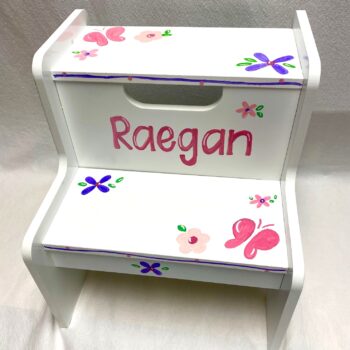 Butterflies and flowers 2-step step stool