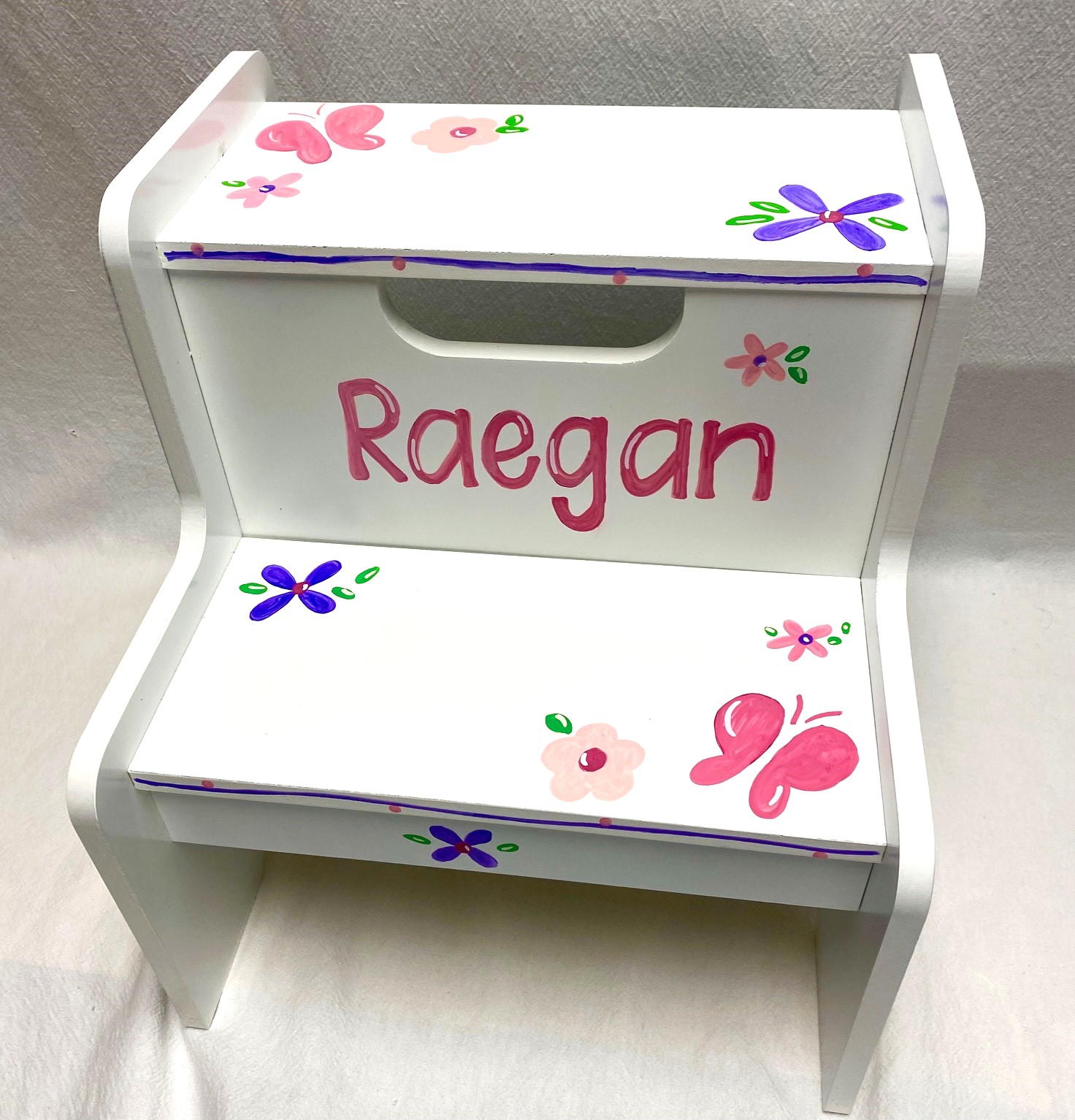 Butterflies and flowers 2-step step stool