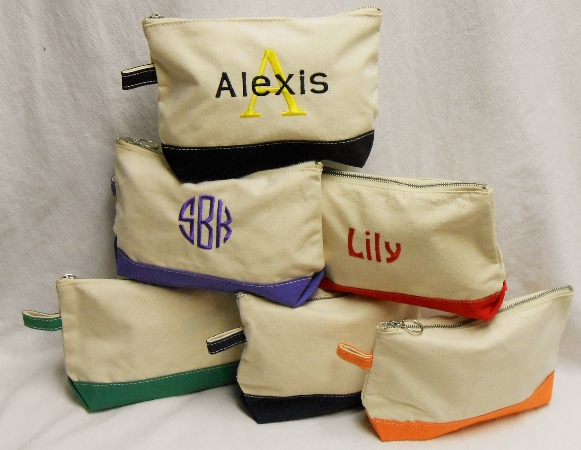 Make up bag -  canvas zip case - assorted colors - limited quantities - Image 4