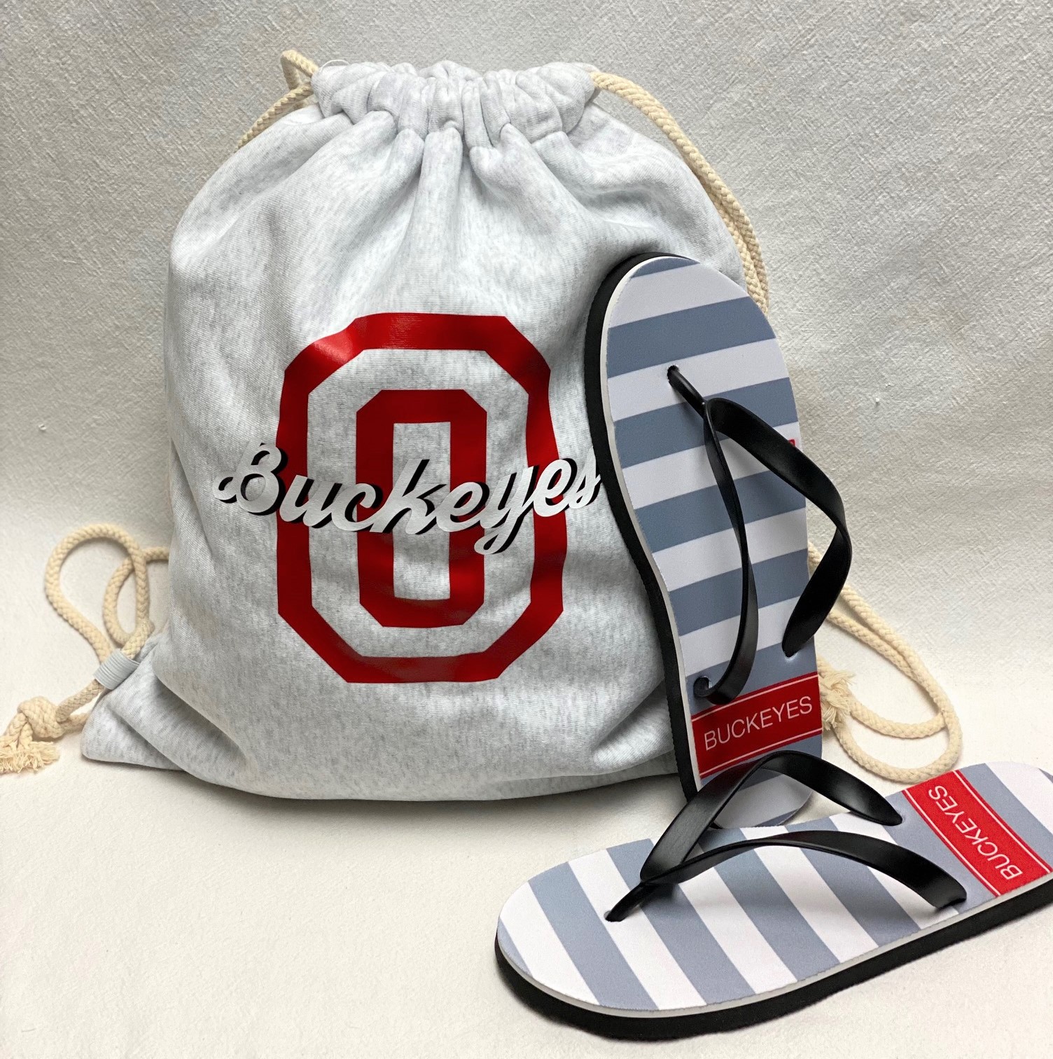 Gift set - Drawstring sweatshirt bag and Flip Flops - available for any school - Image 2
