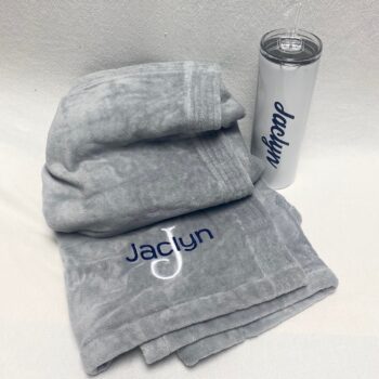Gift set - towel wrap and tumbler - made for any school