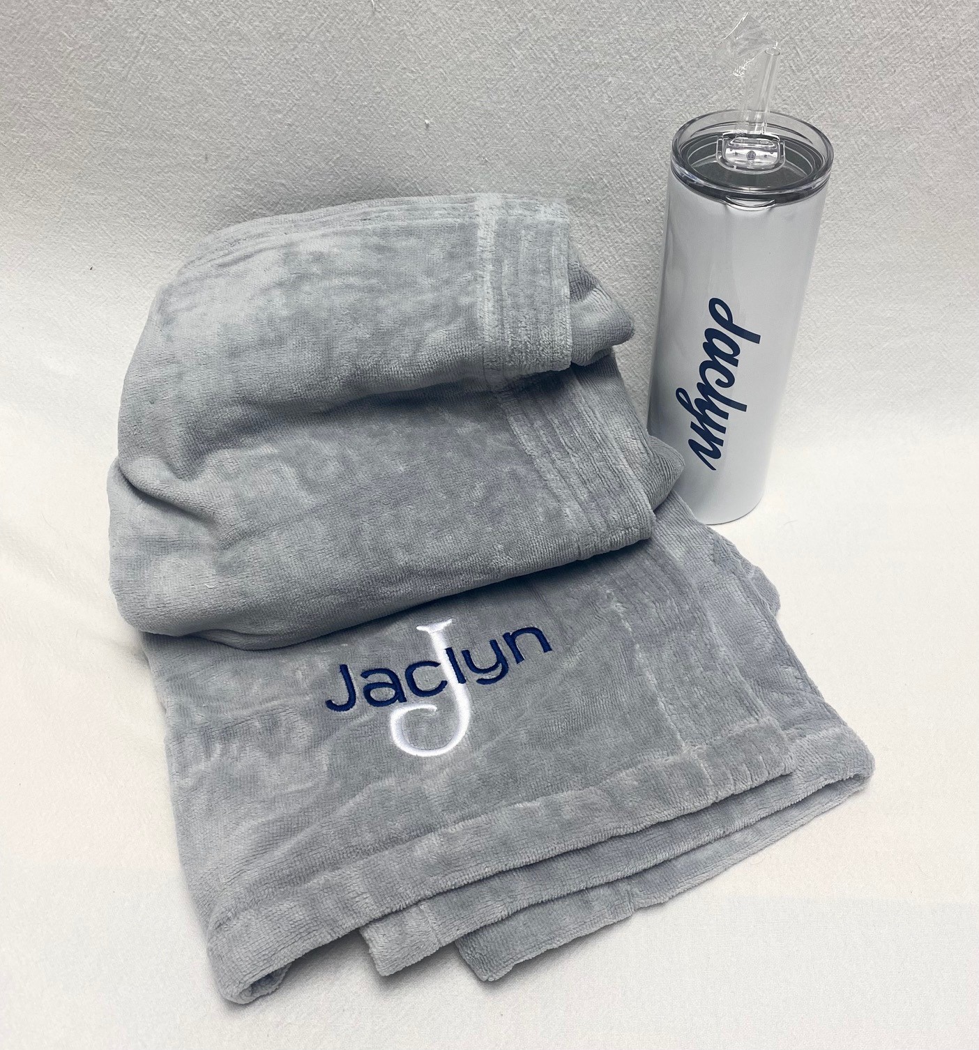 Gift set - towel wrap and tumbler - made for any school