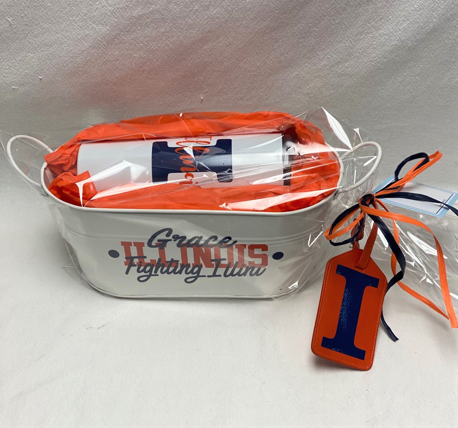 Gift basket - tumbler, bag tag and tin - available for any school - Image 2