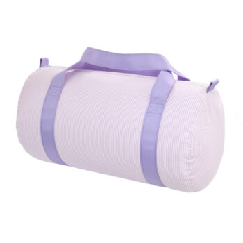Duffel bag - pink and lavender seersucker