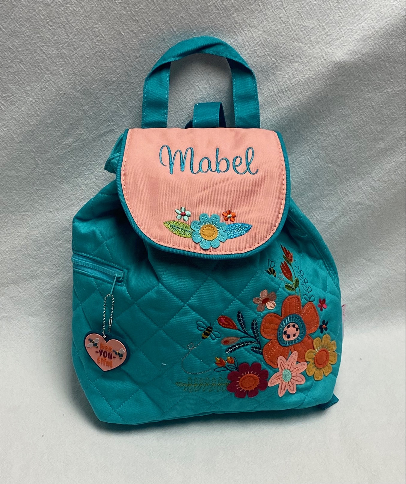 Quilted backpack - flowers - Image 2