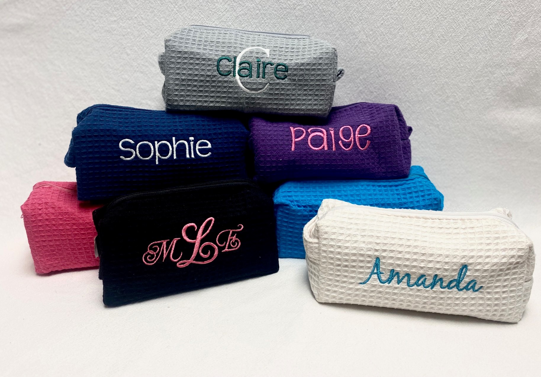 Make up bag - waffle weave small case - assorted colors