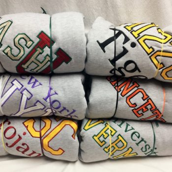 Collegiate sweatshirt blanket